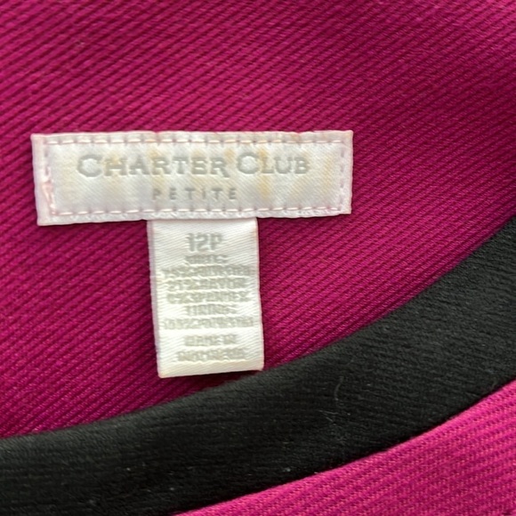 Charter Club Burglary and Black trim women Size 12P Dress - Picture 5 of 11